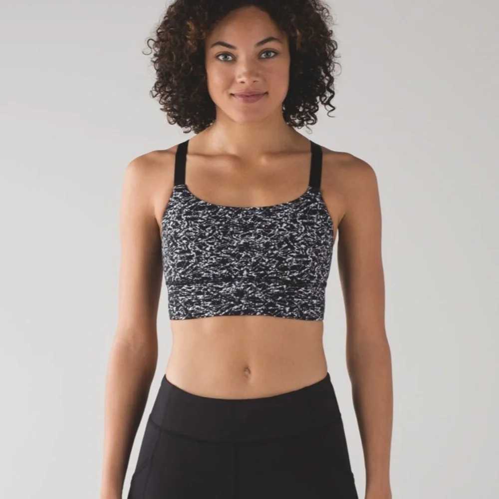 NWT Lululemon Both Ways Bra Iced Wave White Black size 4 - Picture 2 of 14